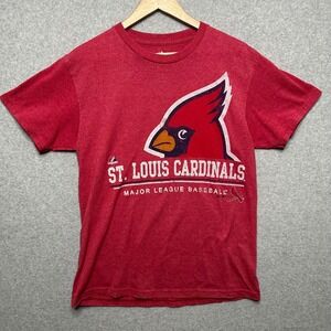 St Louis Cardinals MLB T-Shirt Mens Medium Red Heather Graphic Majestic Tee